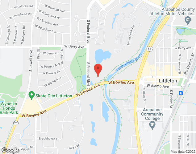 Map showing location at 5800 S Federal Blvd, Littleton, CO