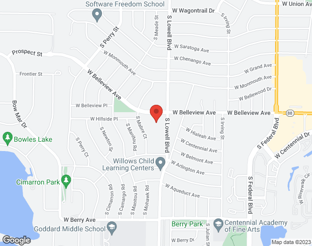 Map showing location at 5151 S Lowell Blvd, Littleton, CO