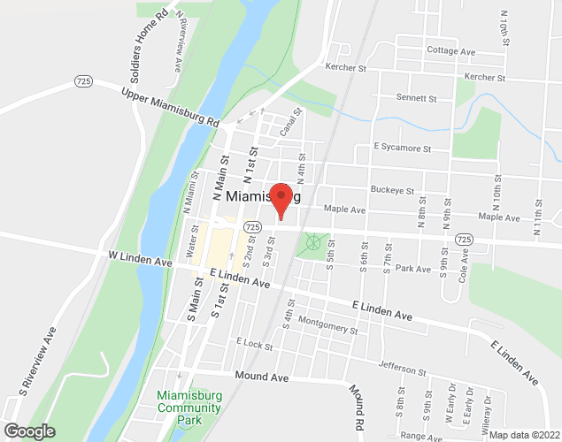 Map showing location at 305 E Central Ave, Miamisburg, OH