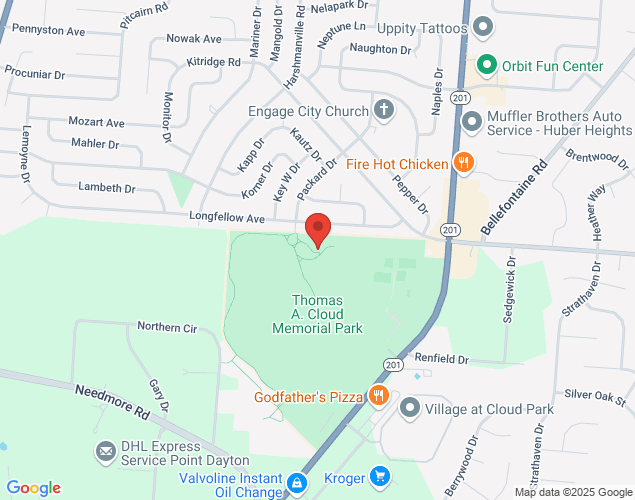 Map showing location at 4707 Brandt Pike, Huber Heights, OH