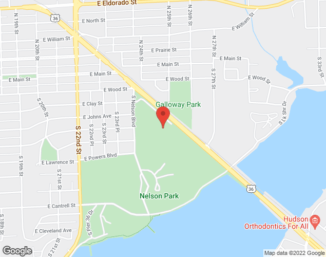 Map showing location at 2521 E Nelson Park Blvd, Decatur, IL