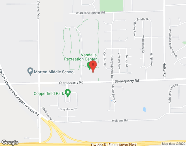 Map showing location at 1111 Stonequarry Rd, Dayton, OH
