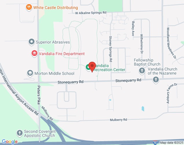 Map showing location at 1111 Stonequarry Rd, Dayton, OH