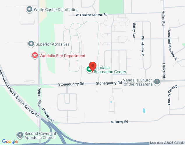 Map showing location at 1111 Stonequarry Rd, Dayton, OH