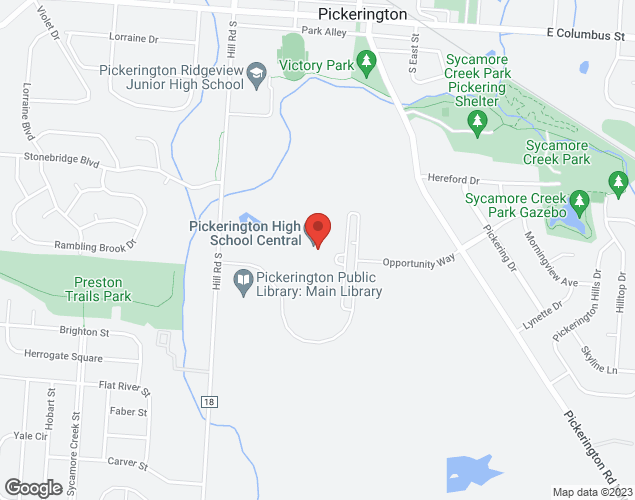 Map showing location at 300 Opportunity Way, Pickerington, OH