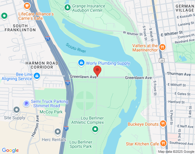 Map showing location at 1056 Deckenbach Rd, Columbus, OH