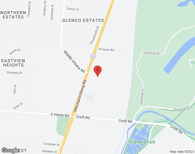Map showing location at 2500 Mechanicsburg Rd, Springfield, OH
