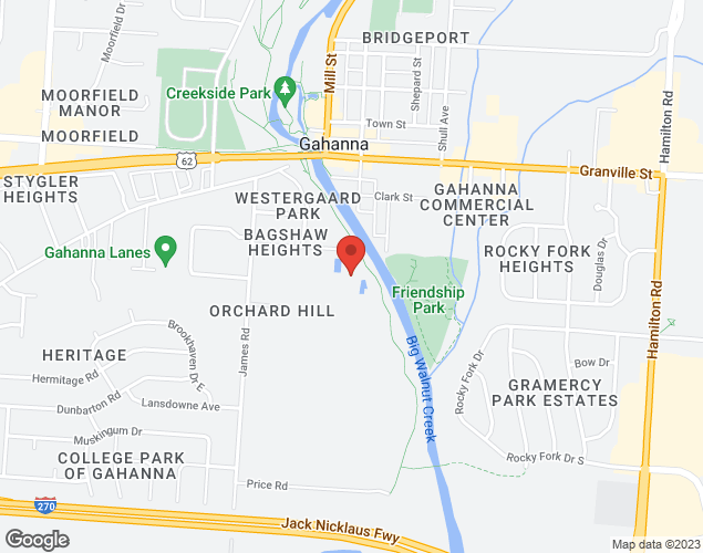 Map showing location at 148 Parkland Dr., Gahanna, OH