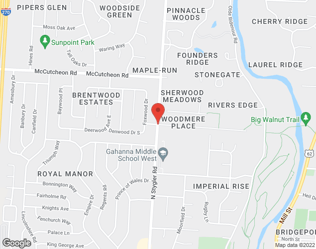 Map showing location at 670 McCutcheon Rd, Gahanna, OH