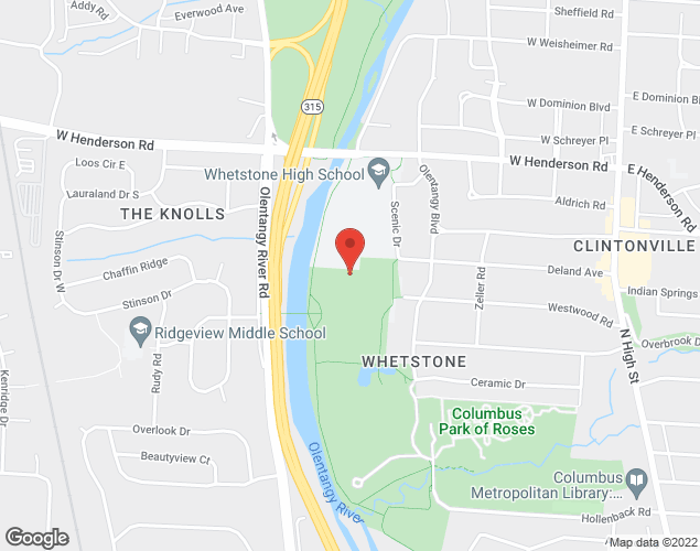 Map showing location at 4405 Scenic Dr., Columbus, OH