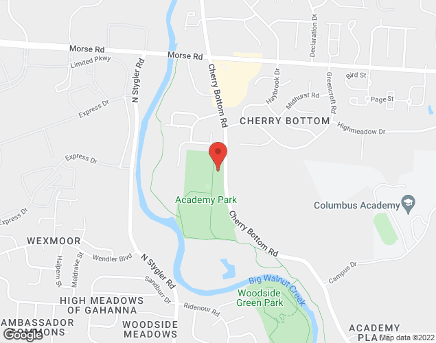 Map showing location at 1201 Cherry Bottom Rd, Gahanna, OH