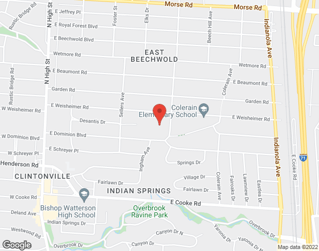 Map showing location at 330 E. Dominion Blvd., Columbus, OH