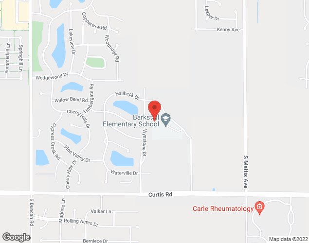 Map showing location at 2201 Hallbeck Dr, Champaign, IL