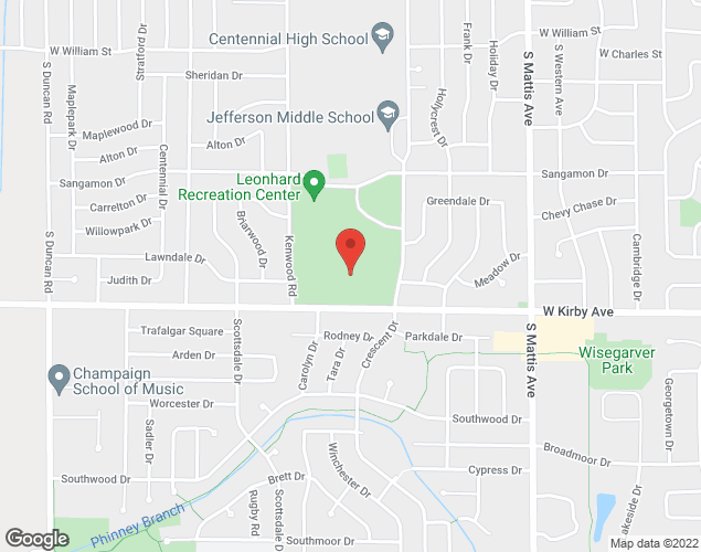 Map showing location at Prairie Farm, Champaign, IL