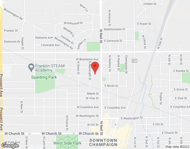Map showing location at 902 N. Randolph, Champaign, IL