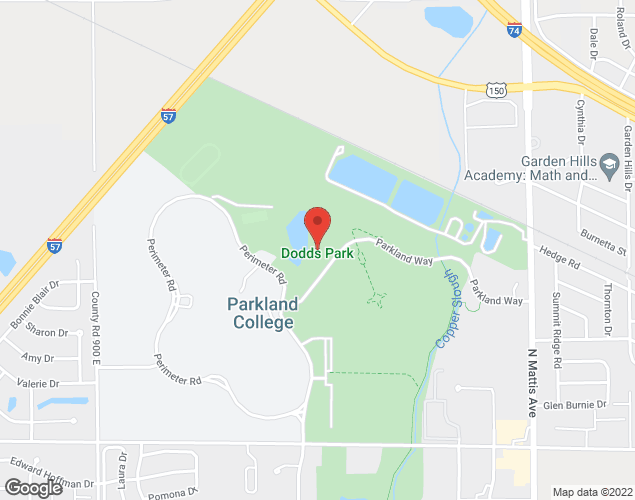 Map showing location at Dodds Park, Champaign, IL