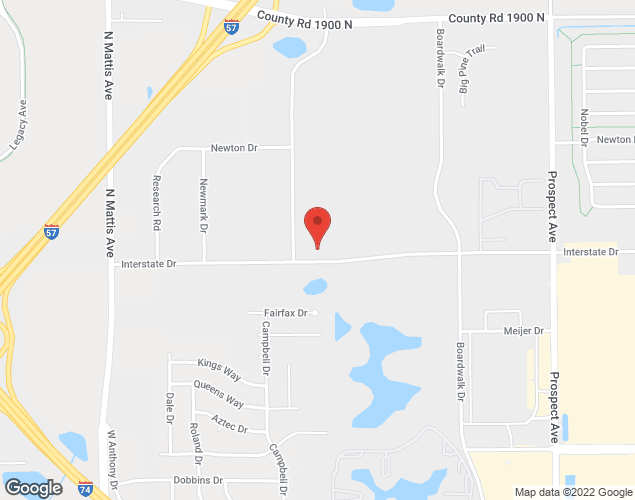 Map showing location at 2802 Farber Dr., Champaign, IL