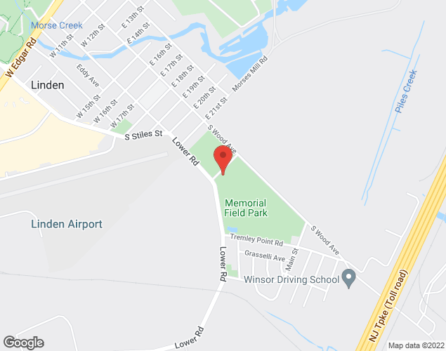 Map showing location at 57 Lower Road, Linden, NJ