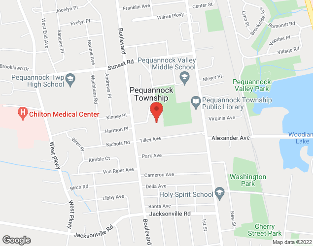 Map showing location at 206 boulevard, pompton plains, NJ