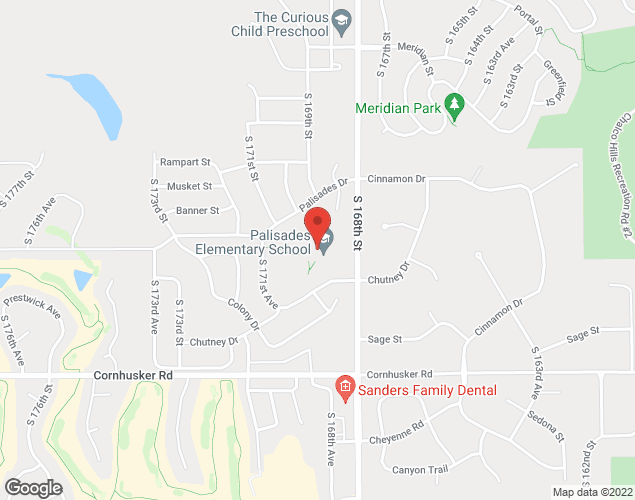 Map showing location at 16820 Chutney Dr, Omaha, NE