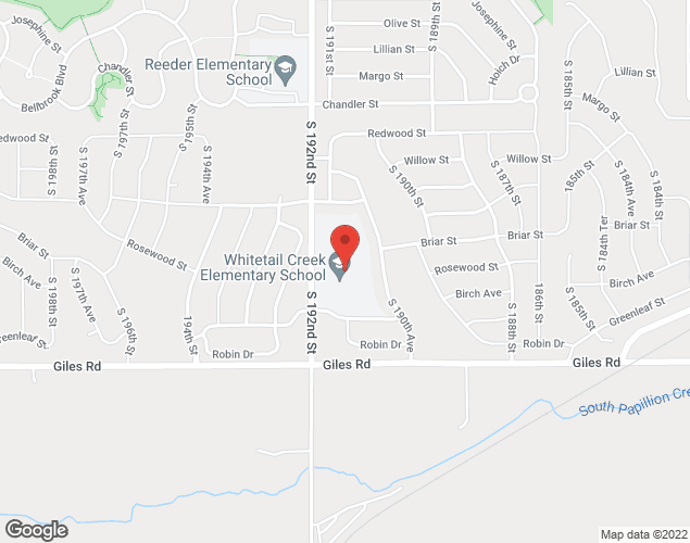 Map showing location at 19110 Greenleaf St, Omaha, NE
