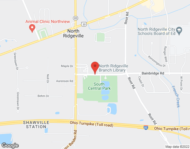 Map showing location at 35717 Bainbridge Road, North Ridgeville, OH