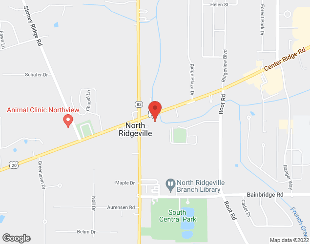 Map showing location at 35895 Center Ridge Rd., North Ridgeville, OH