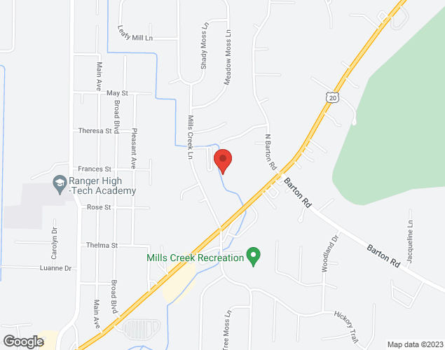 Map showing location at 5463 Mills Creek Lane, North Ridgeville, OH