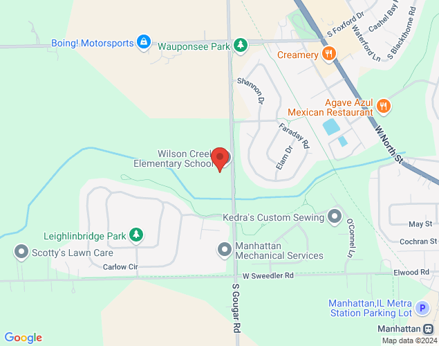 Map showing location at 25440 Gougar Rd, Manhattan, IL