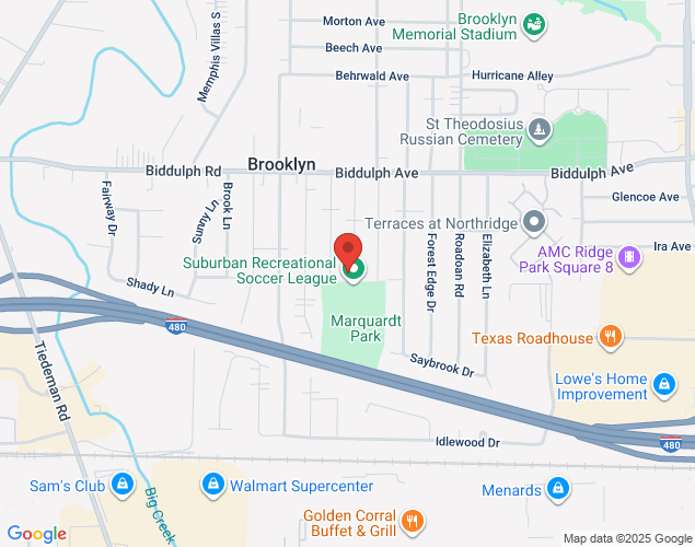 Map showing location at 4768 Brookhigh Dr, Brooklyn, OH