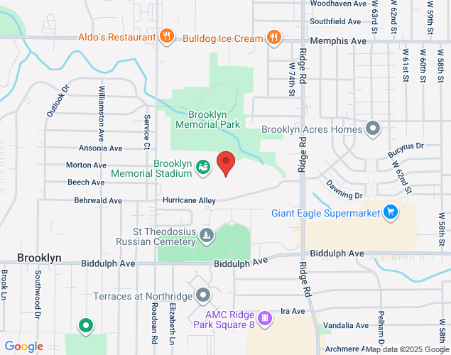 Map showing location at 4500 School Drive, Brooklyn, OH