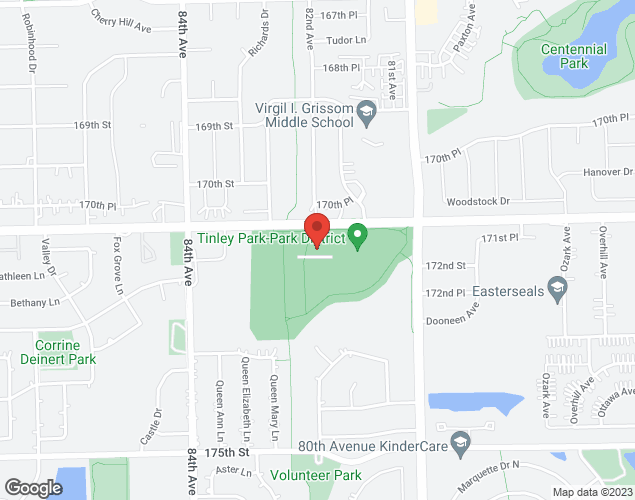 Map showing location at 8125 W 171st St, Tinley Park, IL