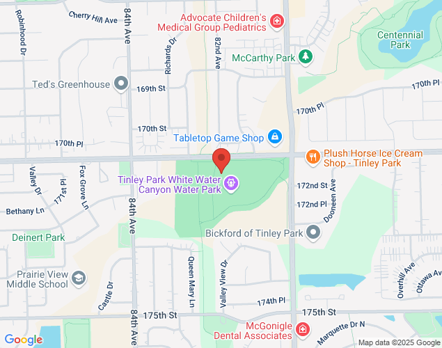 Map showing location at 8125 W 171st St, Tinley Park, IL