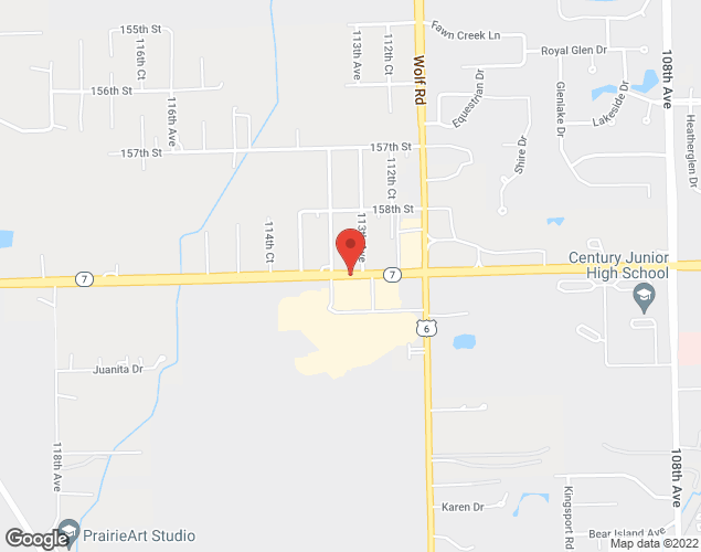 Map showing location at 11351 W 159th St, Orland Park, IL