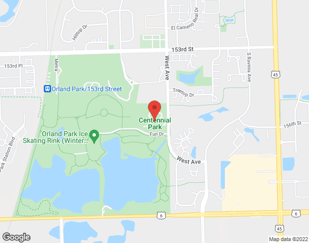 Map showing location at 15600 West Ave, Orland Park, IL