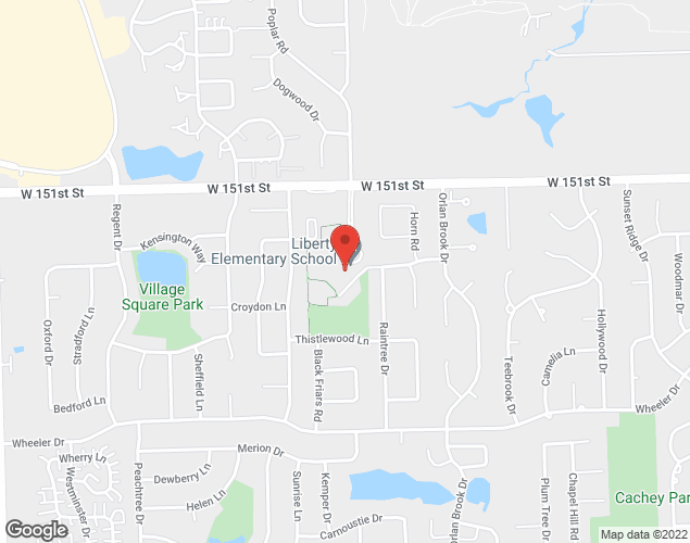 Map showing location at 8801 West 151st Street, Orland Park, IL
