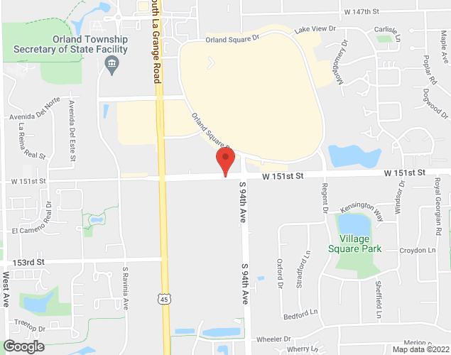 Map showing location at 9407 151st st., Orland Park, IL