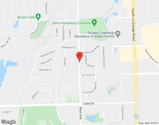 Map showing location at 1414825 West Ave, Orland Park, IL