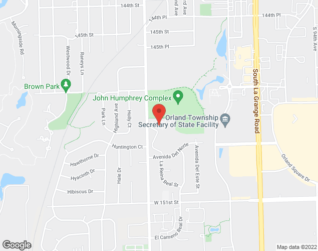 Map showing location at 14825 West Ave, Orland Park, IL