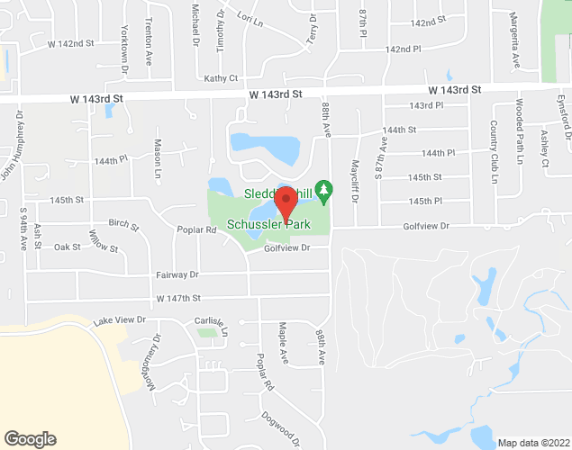 Map showing location at 14609 Poplar Rd, Orland Park, IL