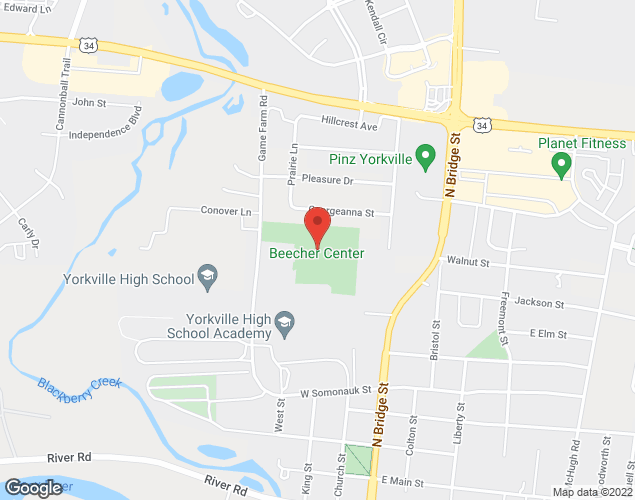 Map showing location at 901 Game Farm Road, Yorkville, IL