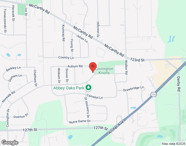 Map showing location at 1257 Covington Drive, Lemont, IL