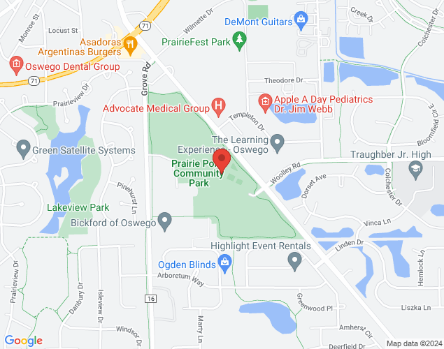 Map showing location at 4120 Plainfield Rd, Oswego, IL