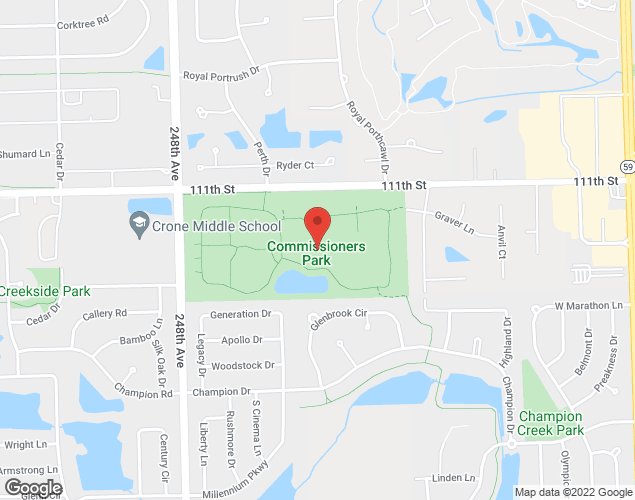 Map showing location at 3704 111th Street, Naperville, IL