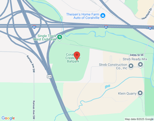 Map showing location at 3550 340th Street Southeast, Coralville, IA