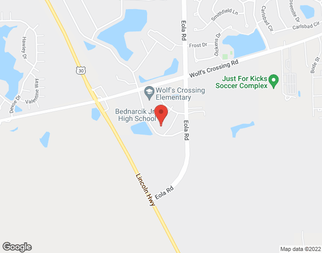 Map showing location at 3025 Heggs Road, Aurora, IL