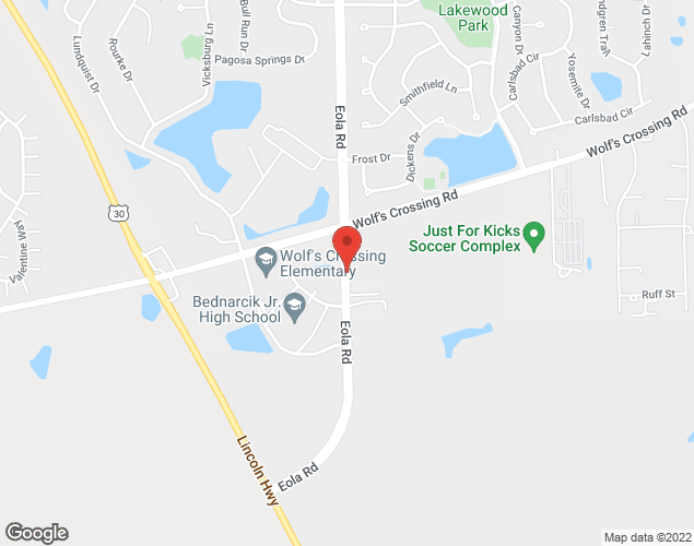 Map showing location at 3003 Eola Road, Aurora, IL
