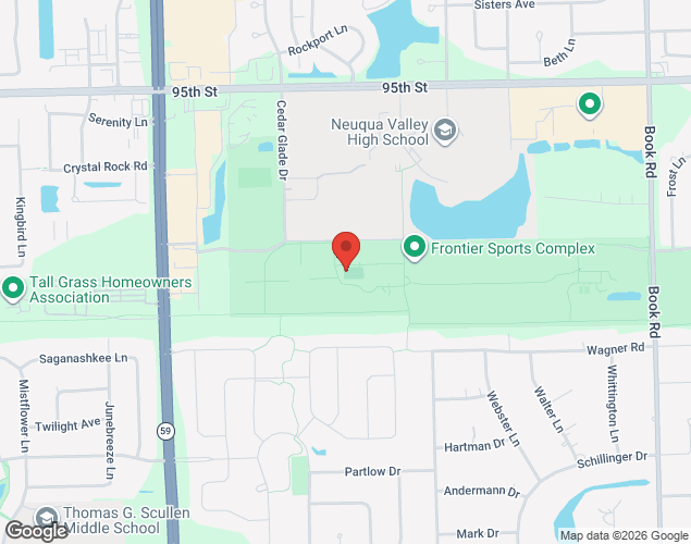 Map showing location at 3380 Cedar Glade Dr 60564, Naperville, IL