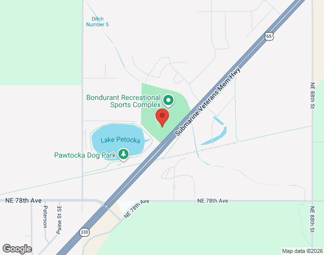 Map showing location at 2050 Jr Haines Prkwy, Bondurant, IA