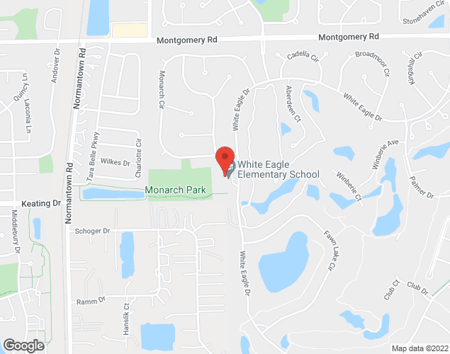 Map showing location at 1585 White Eagle Drive, Naperville, IL